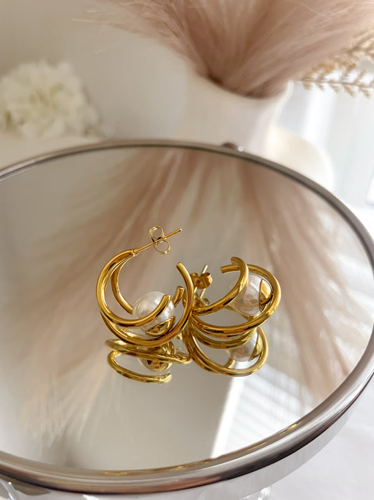 Big Pearl Hoops